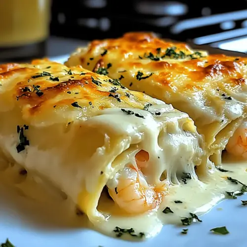 Shrimp & Crab Alfredo Lasagna Roll