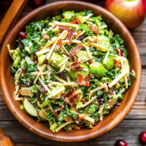 Brussels sprout, kale + apple salad