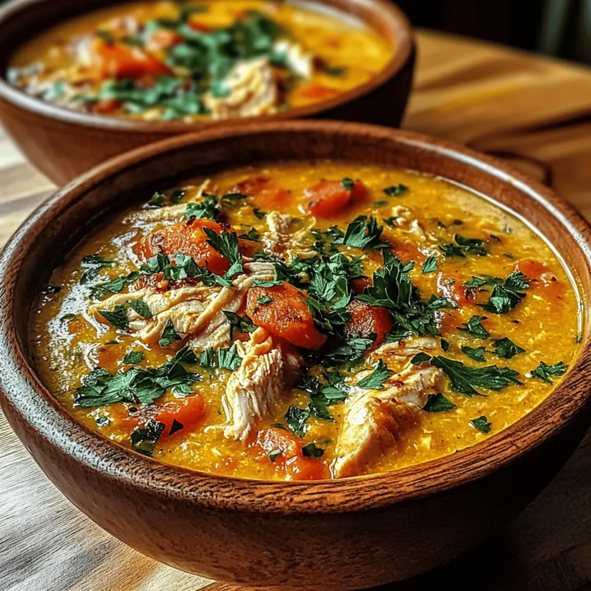 Creamy Pumpkin Chicken Soup Delight