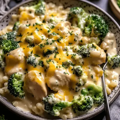 Irresistible Crockpot Creamy Broccoli Cheddar Chicken