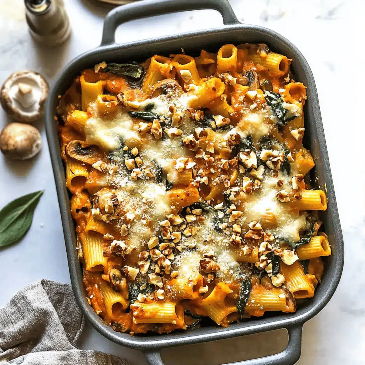 Pasta Bake with Pumpkin Tomato Sauce