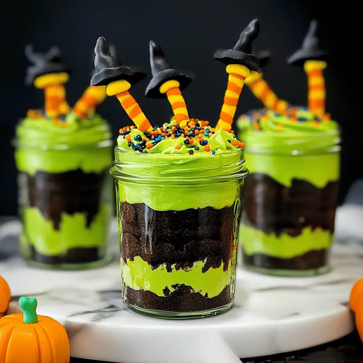 Witches' Brew Halloween Cake Jars
