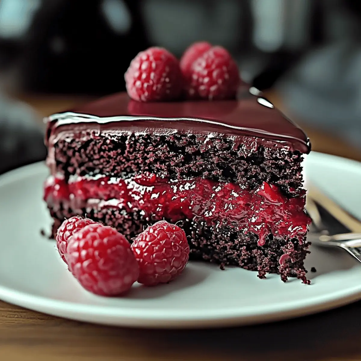Chocolate Raspberry Truffle Cake