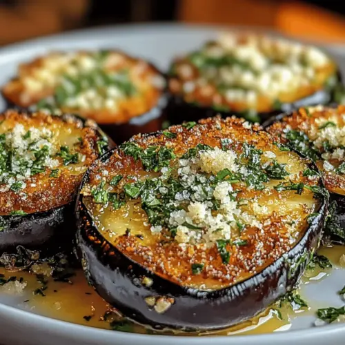 Garlic Herb Crusted Eggplant Slices