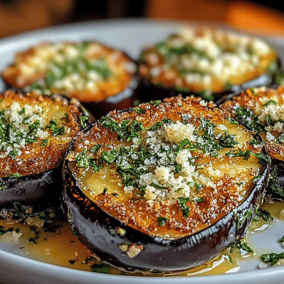 Garlic Herb Crusted Eggplant Slices