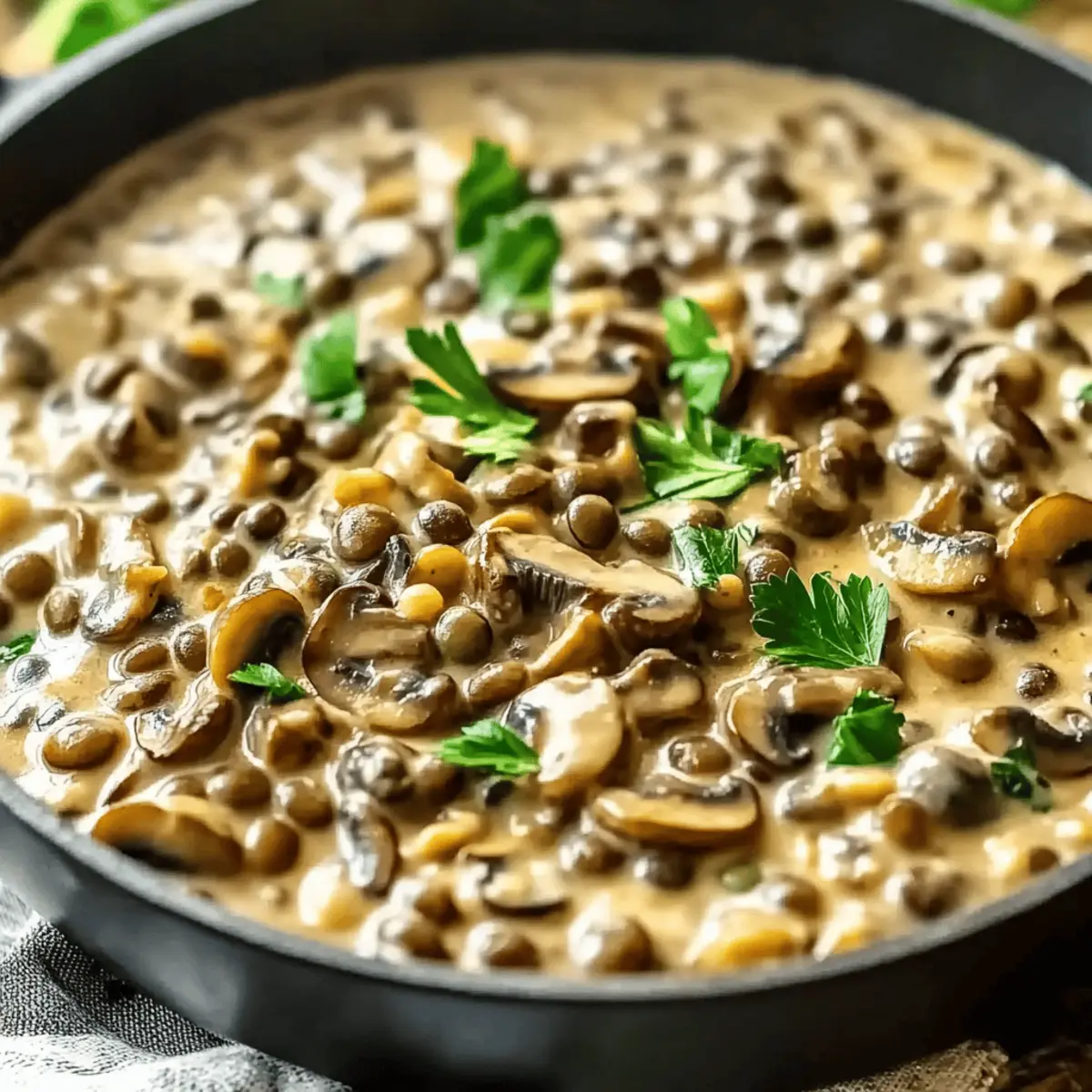 Lentil Mushroom Stroganoff