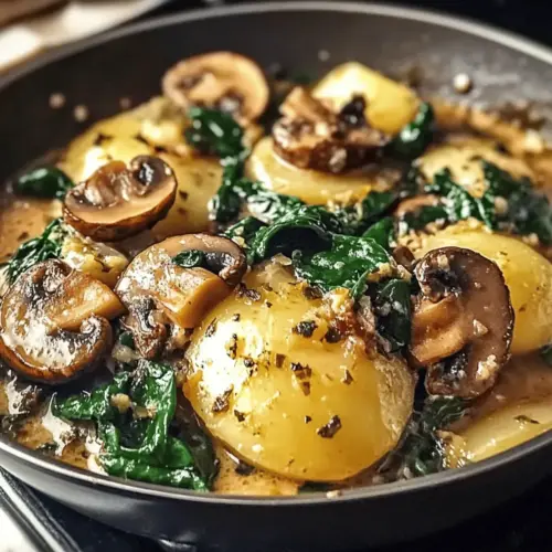 Potatoes with Mushroom Spinach