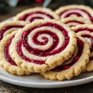Raspberry Swirl Shortbread Cookies