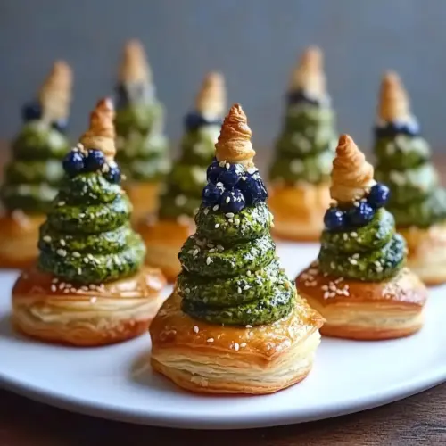 Puff Pastry Pesto Christmas Trees