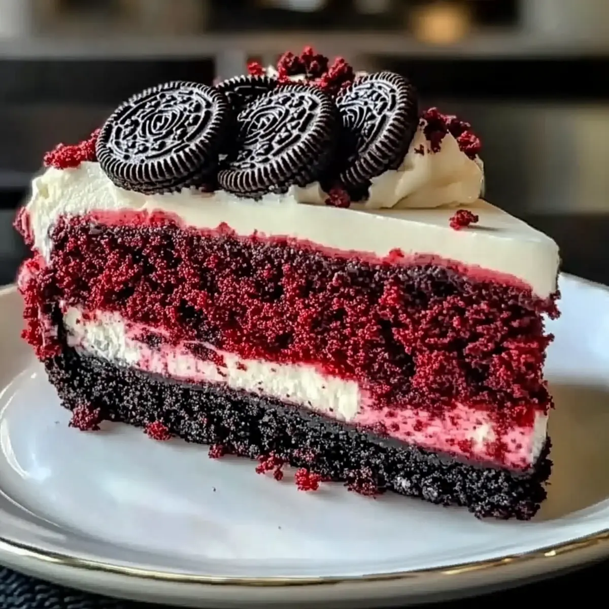 Red Velvet Oreo Cheesecake