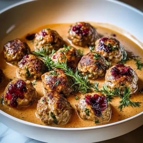 Thanksgiving Turkey Cranberry Meatballs
