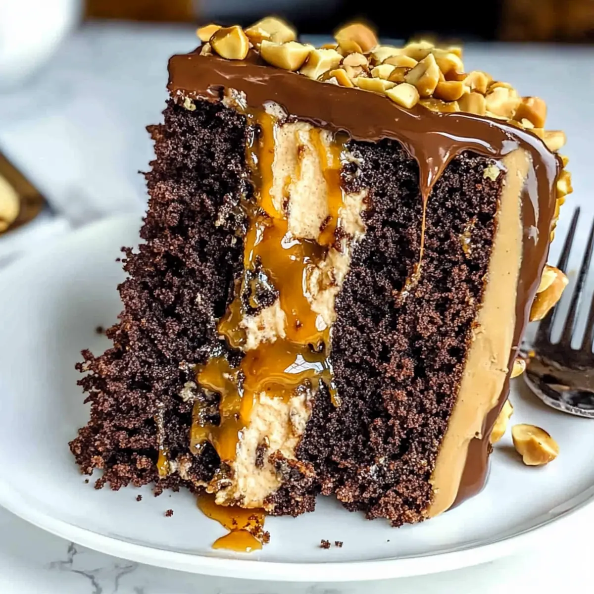 Chocolate Snickers Cake