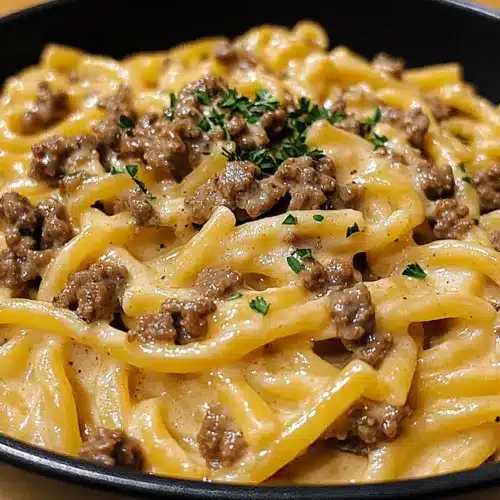 Creamy Beef and Garlic Butter Pasta