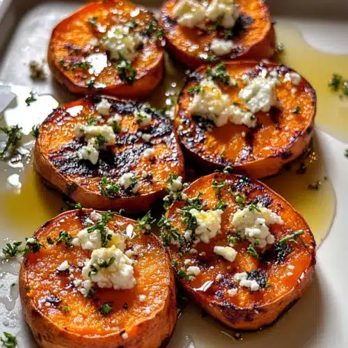 Roasted Sweet Potato Rounds with Honey & Feta