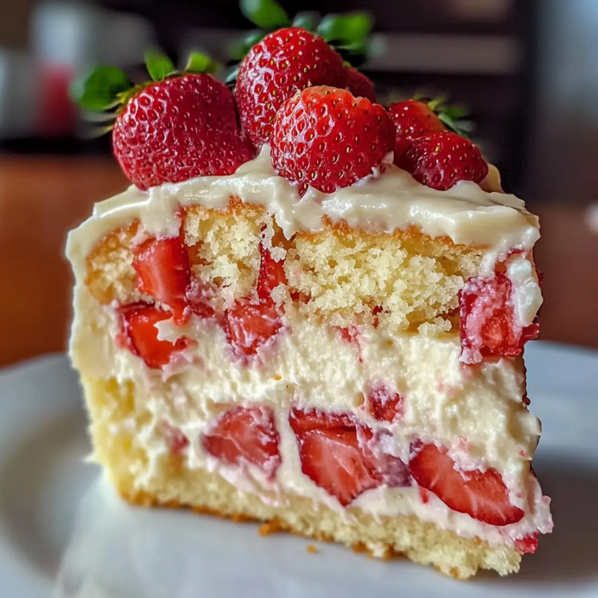 Strawberry Custard Delight Cake