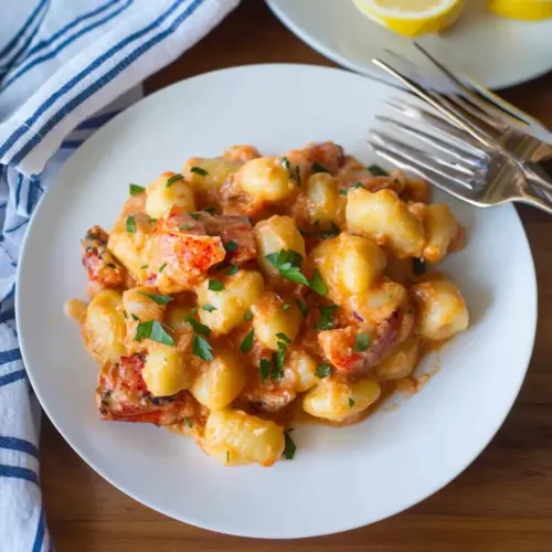 Lobster Gnocchi with Tomato Cream Sauce