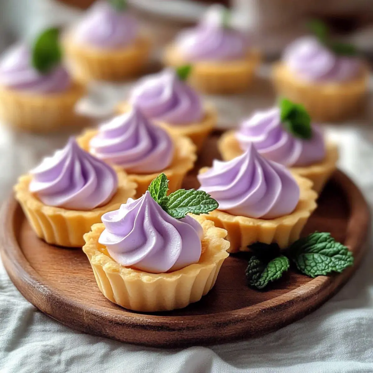 Mini Lemon Tart with Lilac Meringue