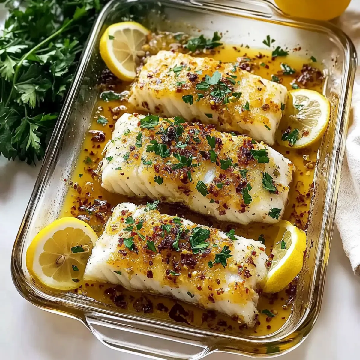 Mediterranean Baked Cod with Lemon and Garlic