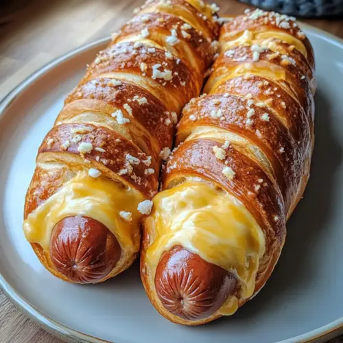 Soft Baked Cheesy Pretzel Dogs