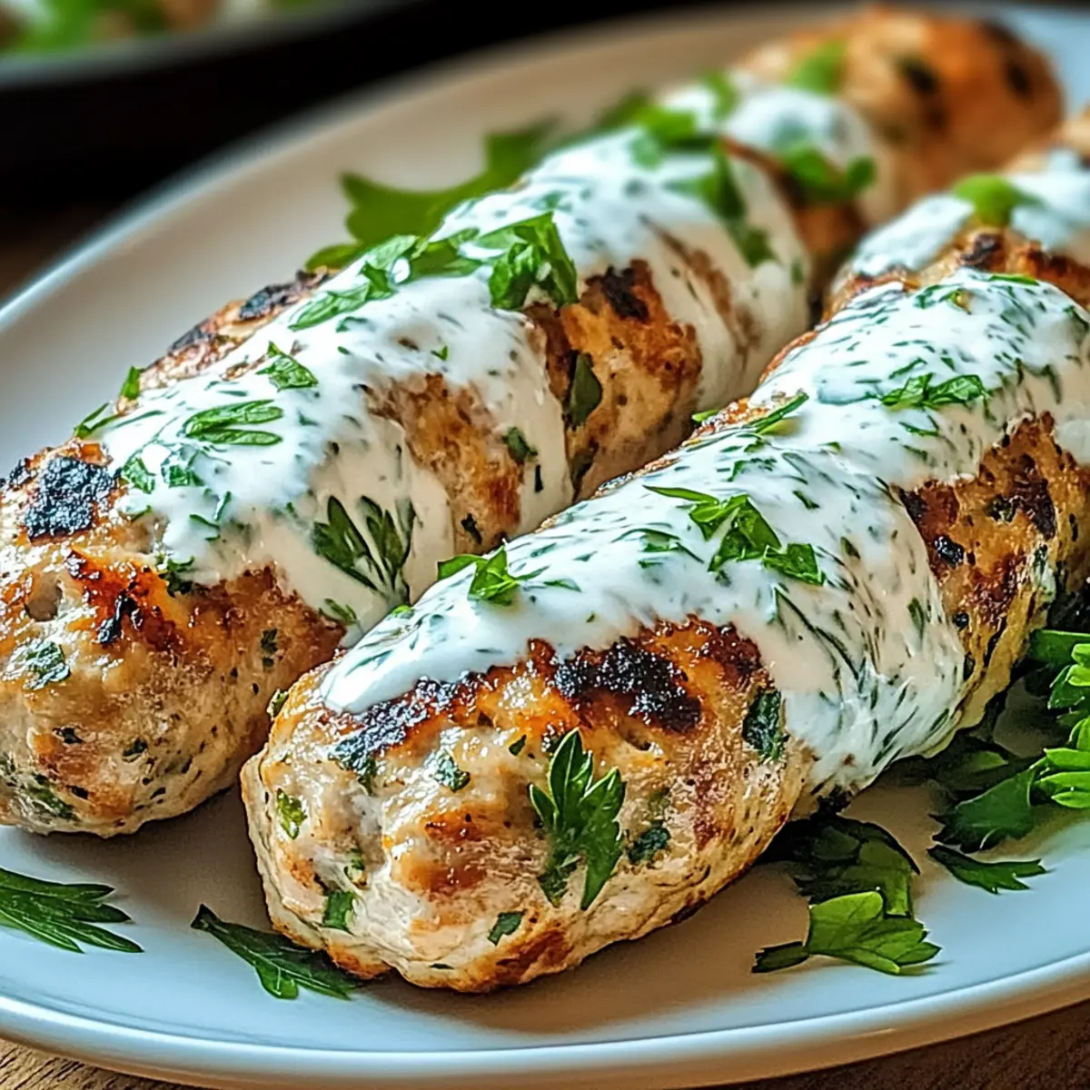Juicy Chicken Kofta with Garlic Yogurt Sauce