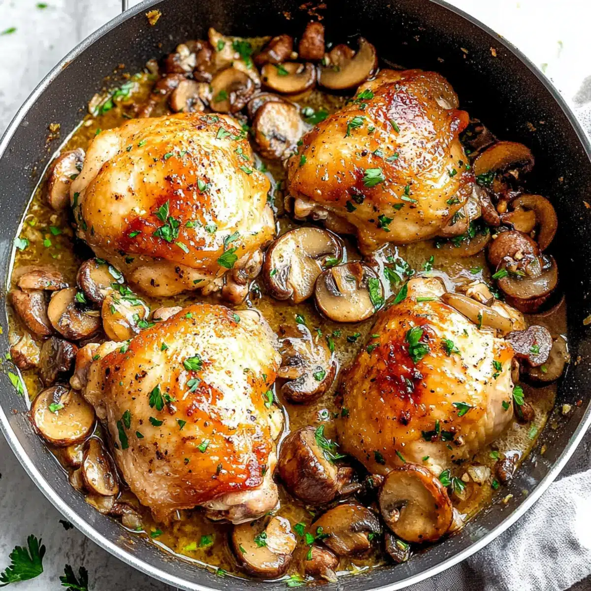 Garlic Mushroom Chicken Thighs