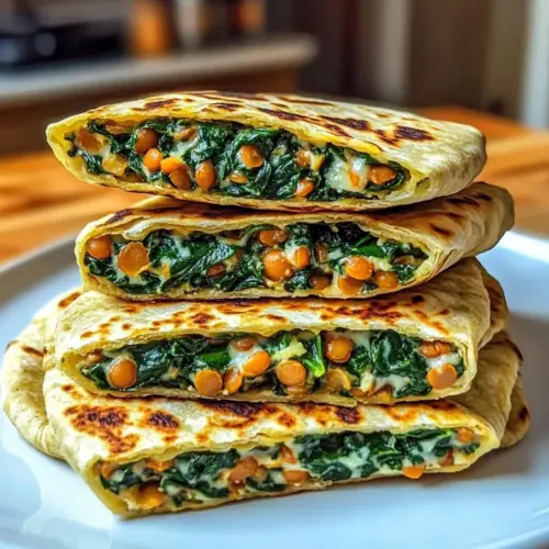 Protein-Packed Red Lentil & Spinach Wraps