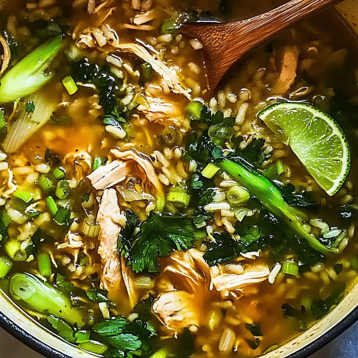 Ginger Chicken and Rice Soup