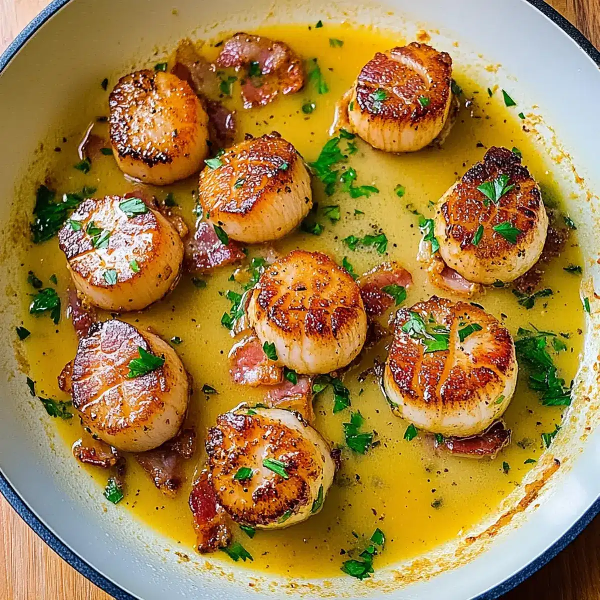 Bacon Scallops with Lemon Butter Sauce