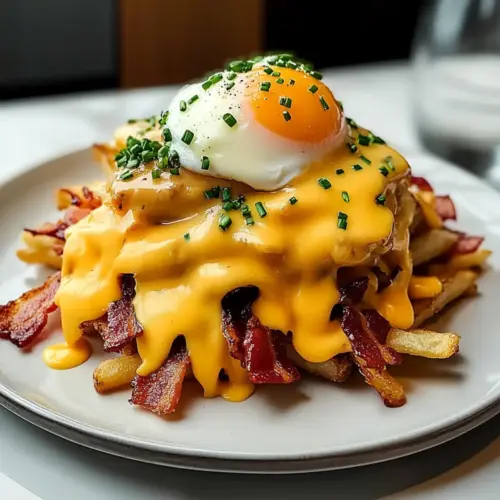 Breakfast Poutine with Creamy Hollandaise Sauce