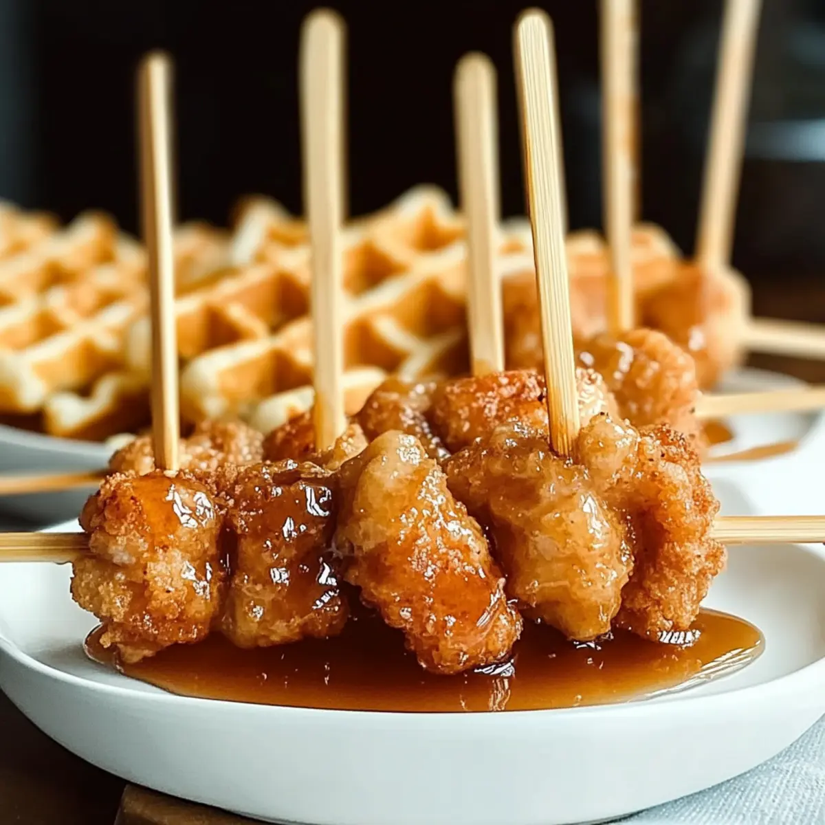Chicken and Waffle Skewers