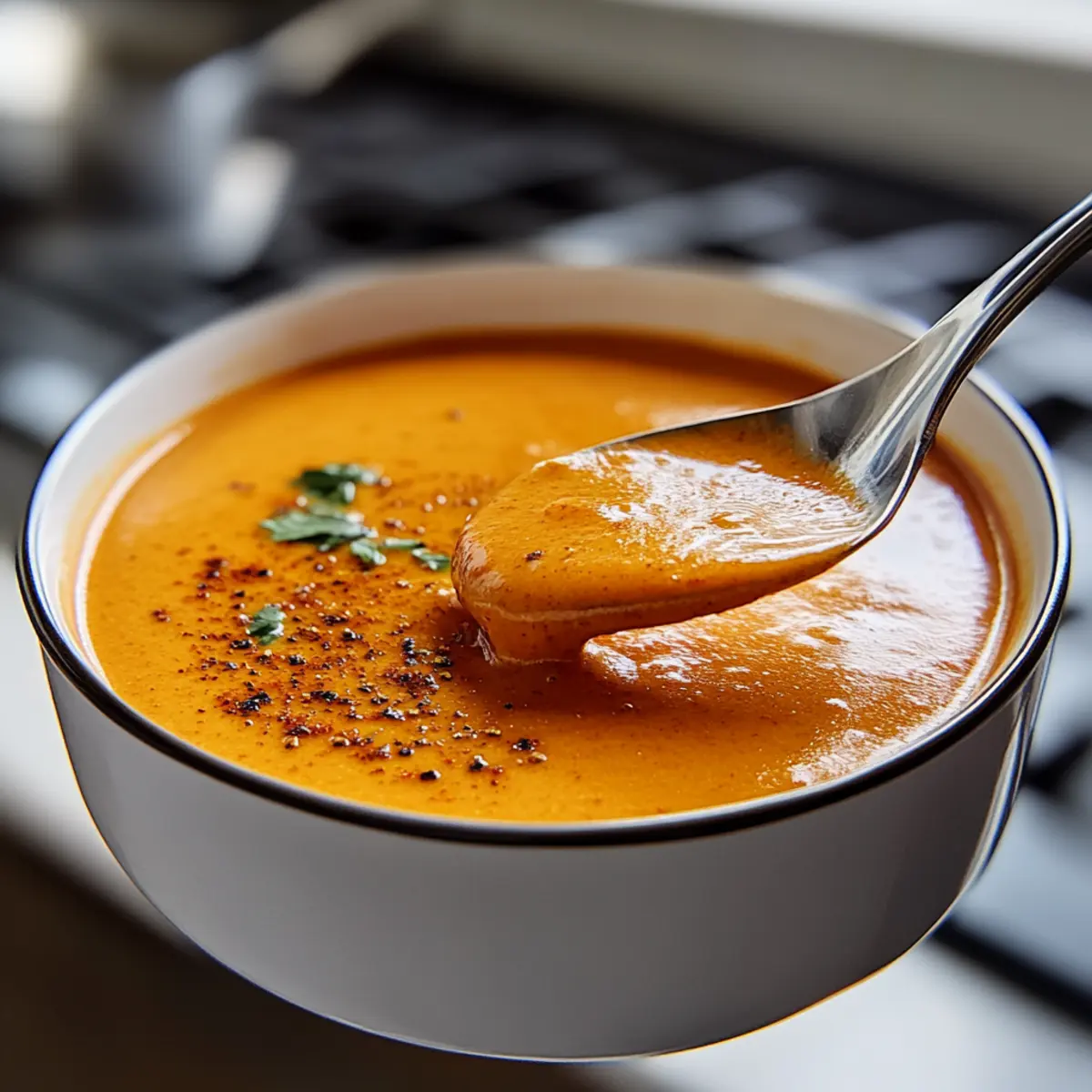 Roasted Red Pepper Gouda Soup
