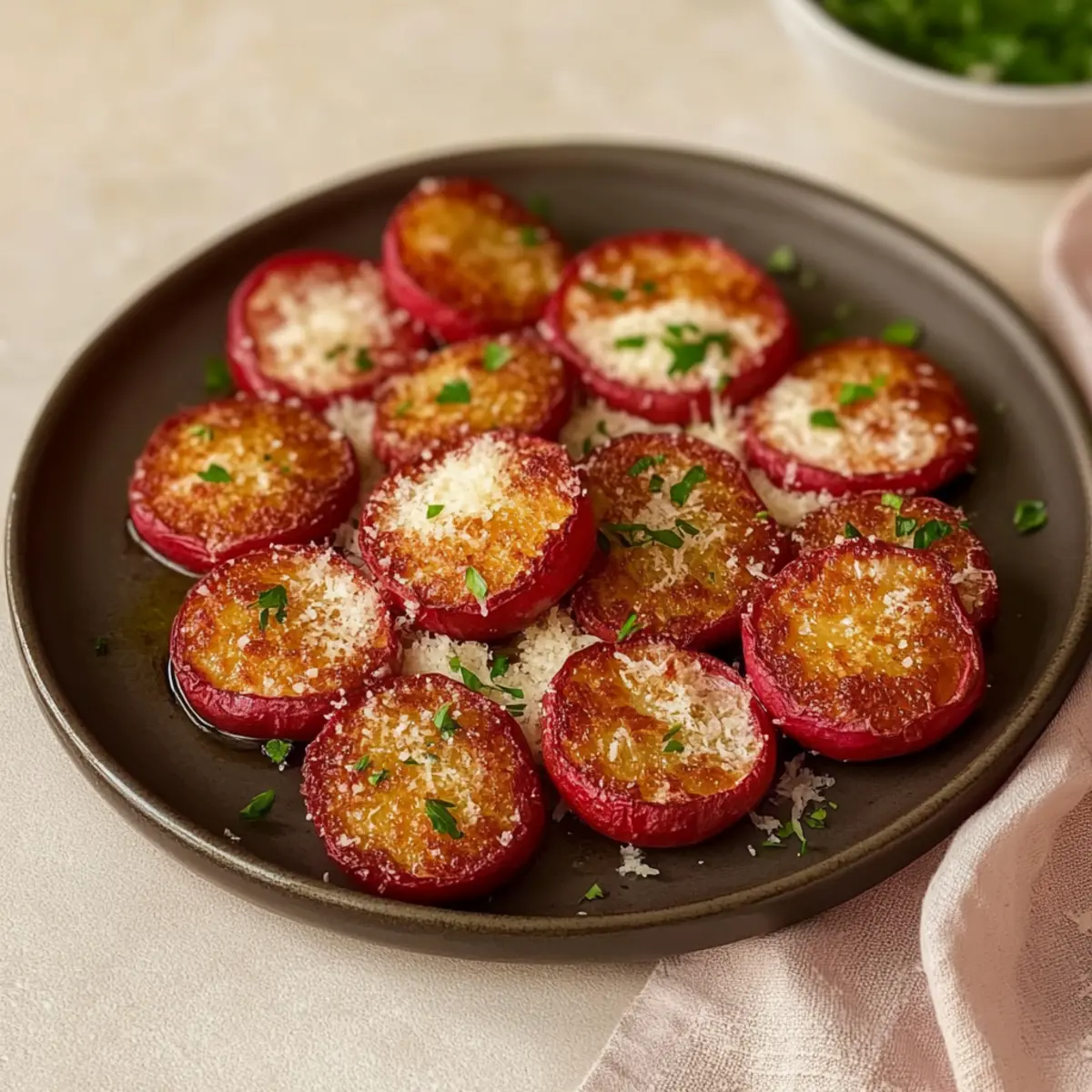 Keto Crispy Smashed Radishes