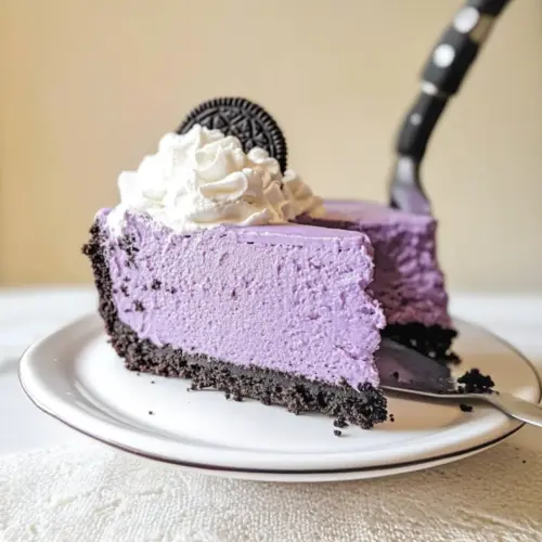 Ube Cheesecake with Oreo Crust