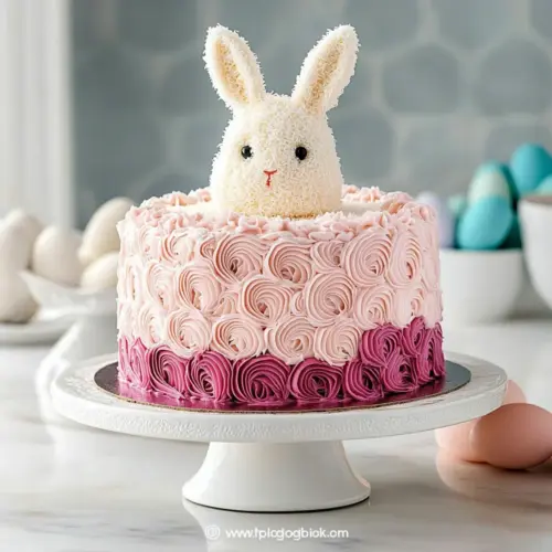 Ombre Bunny Rosette Cake