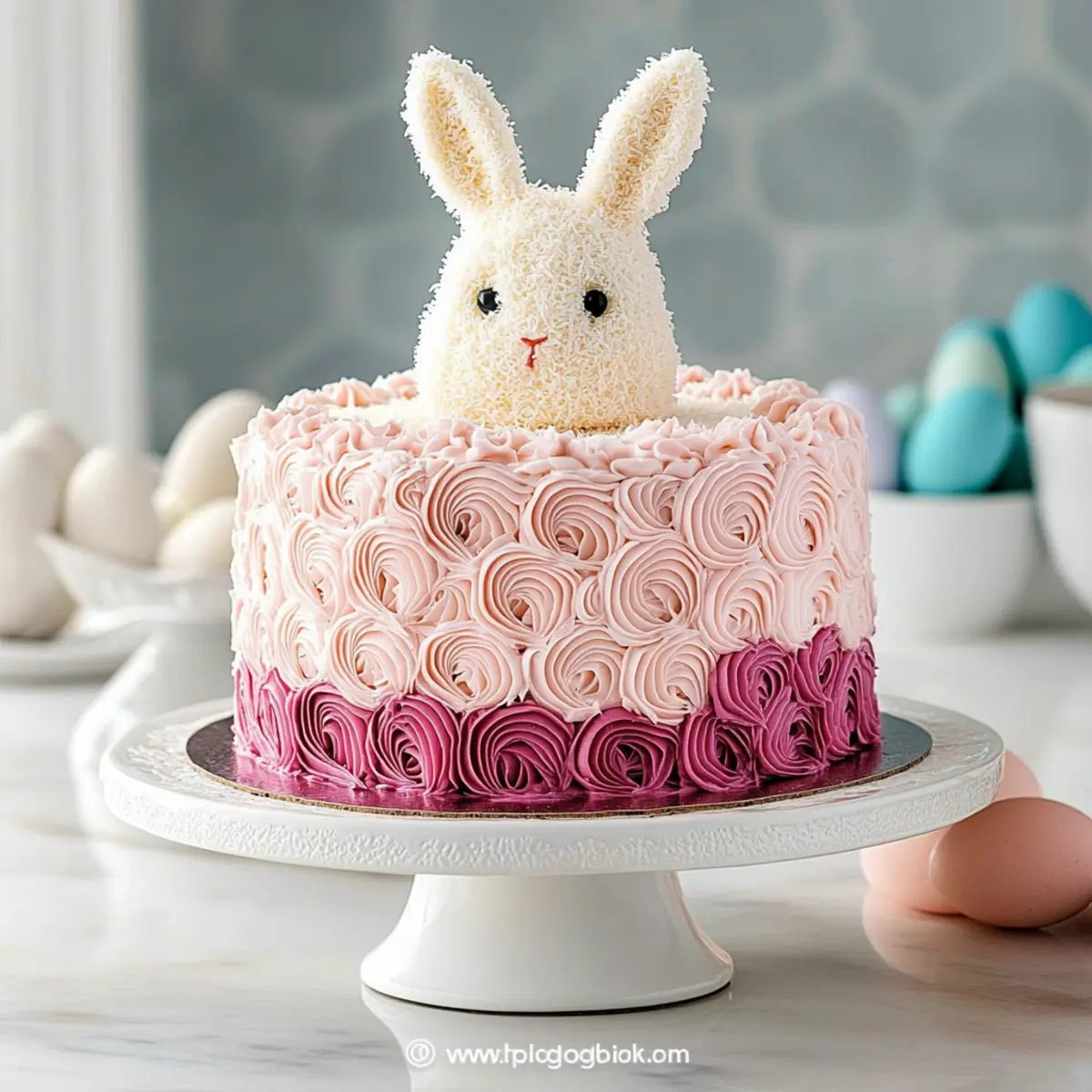 Ombre Bunny Rosette Cake