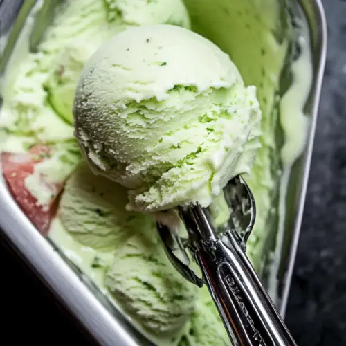 Fresh Mint Ice Cream with Salted Watermelon Granita
