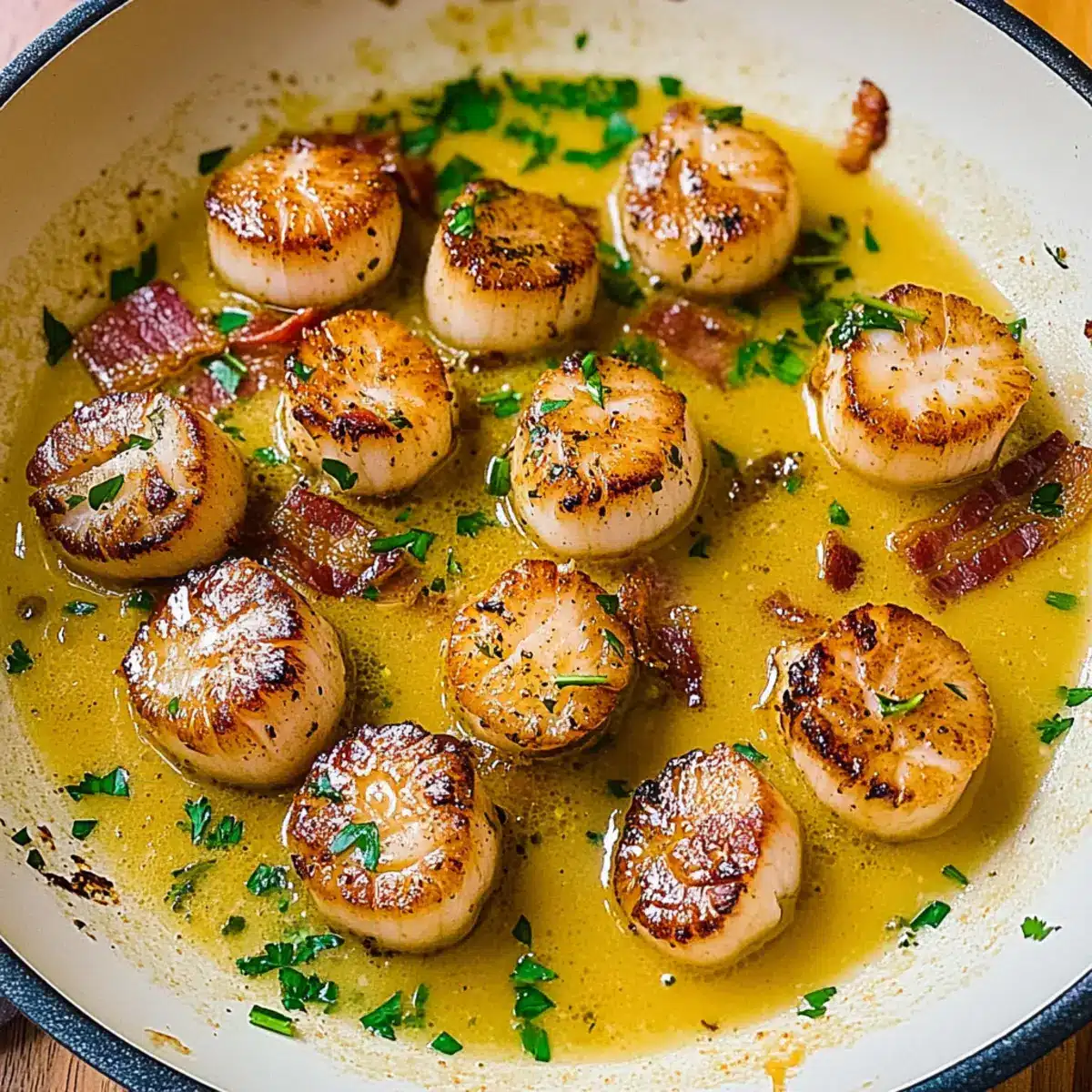 Bacon Scallops with Lemon Butter Sauce