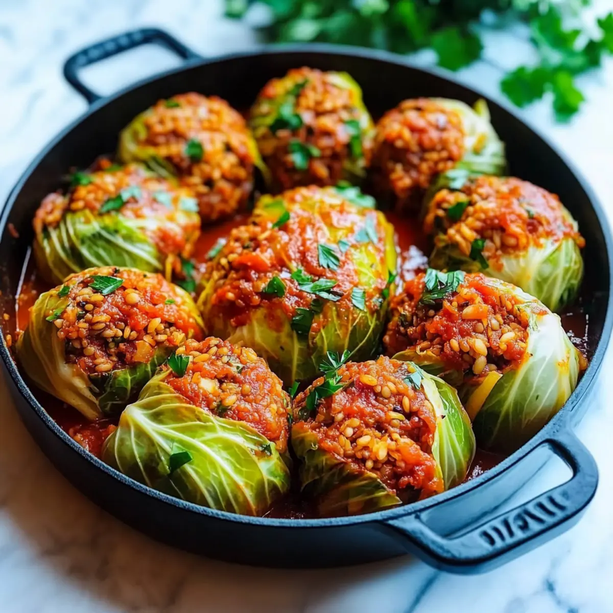 Lentil and Rice Stuffed Cabbage Rolls