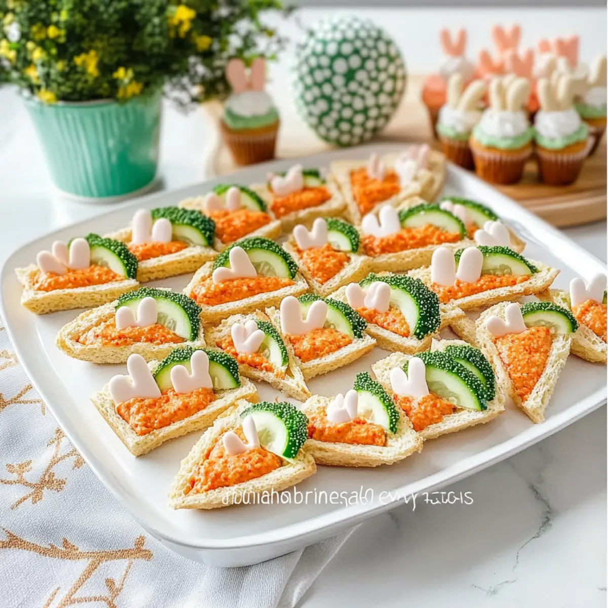 Carrot Patch Tea Sandwich Triangles