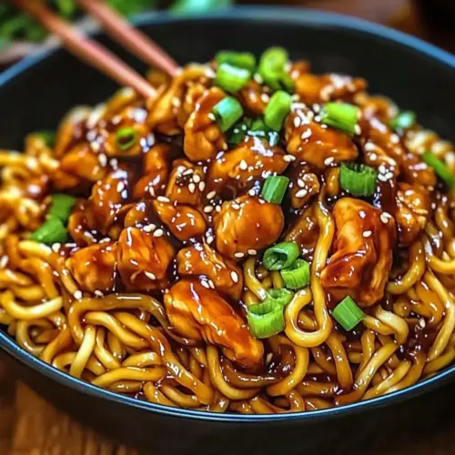 Sticky Garlic Chicken Noodles