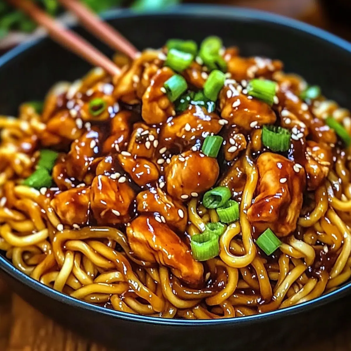 Sticky Garlic Chicken Noodles