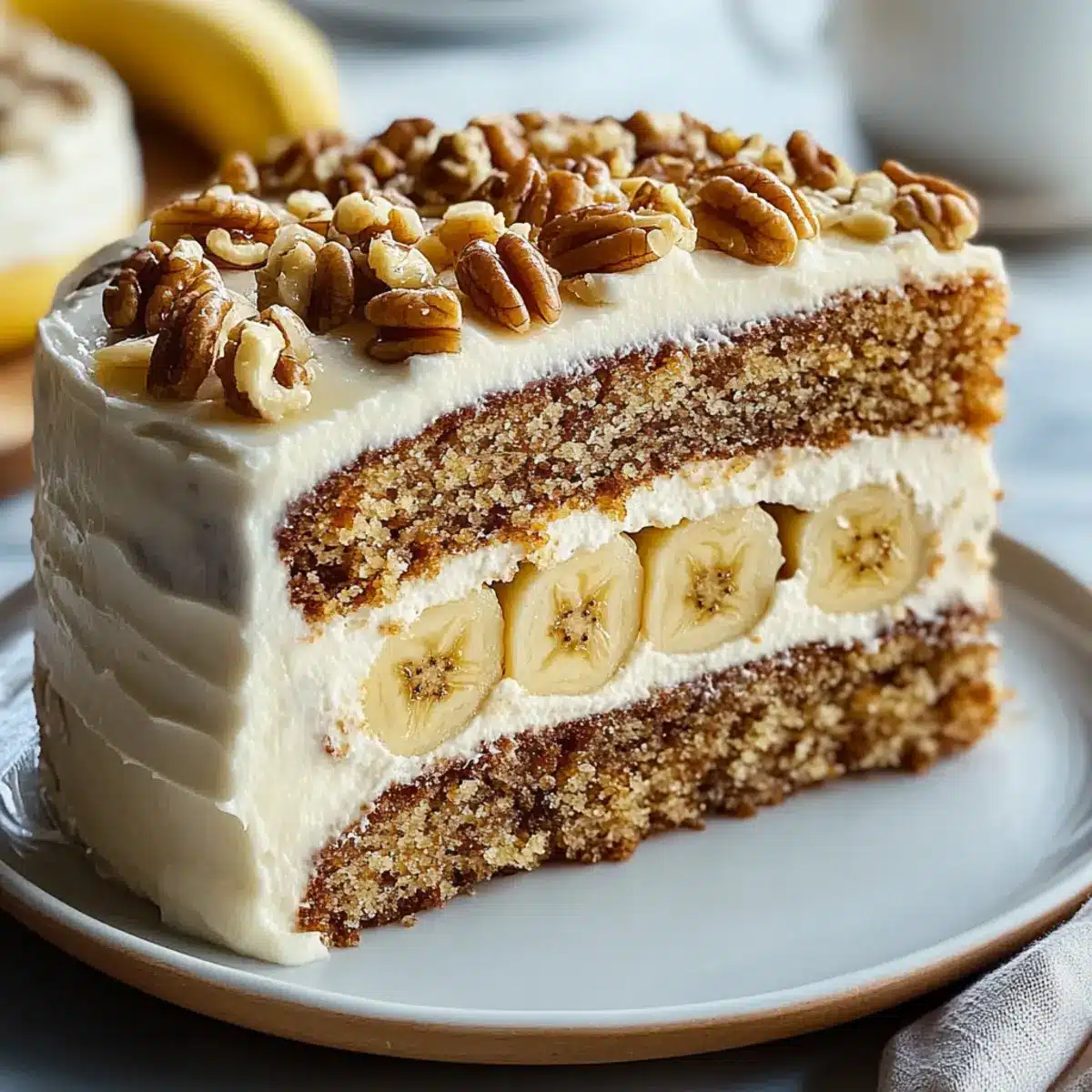 Banana Walnut Cream Cake