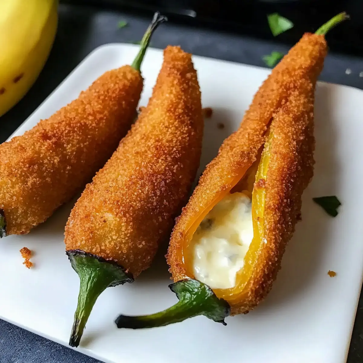 Crispy Coated Stuffed Banana Peppers
