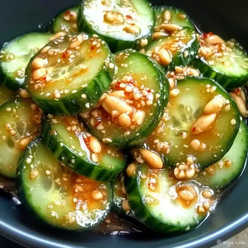 Cucumbers in Spicy Peanut Sauce
