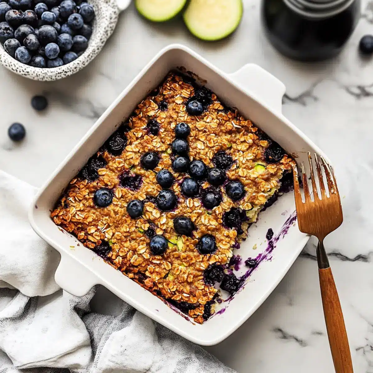 Zucchini Blueberry Baked Oatmeal