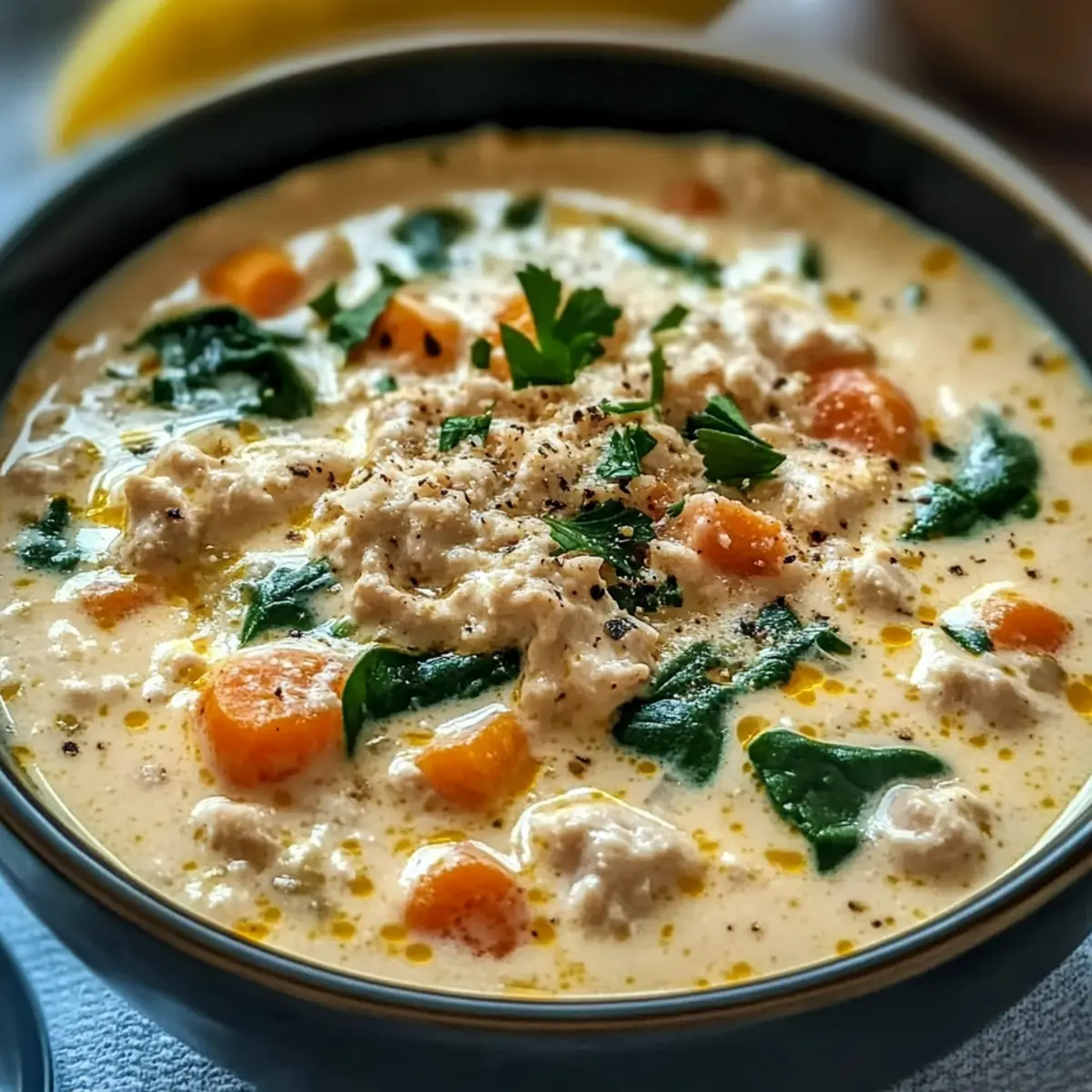 One Pot Creamy Italian Ground Chicken Soup