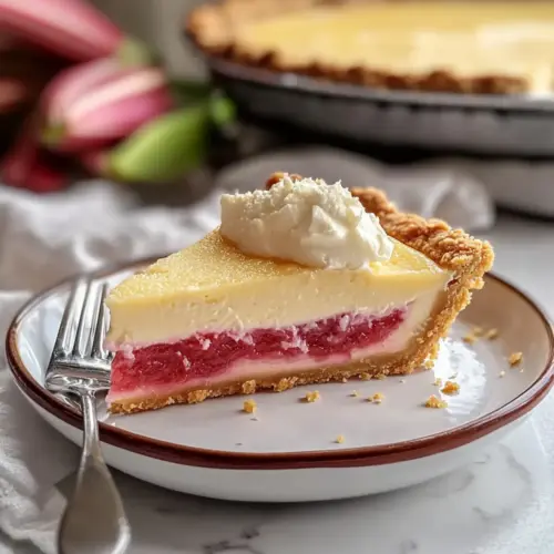 Sweet Rhubarb Cheesecake Pie