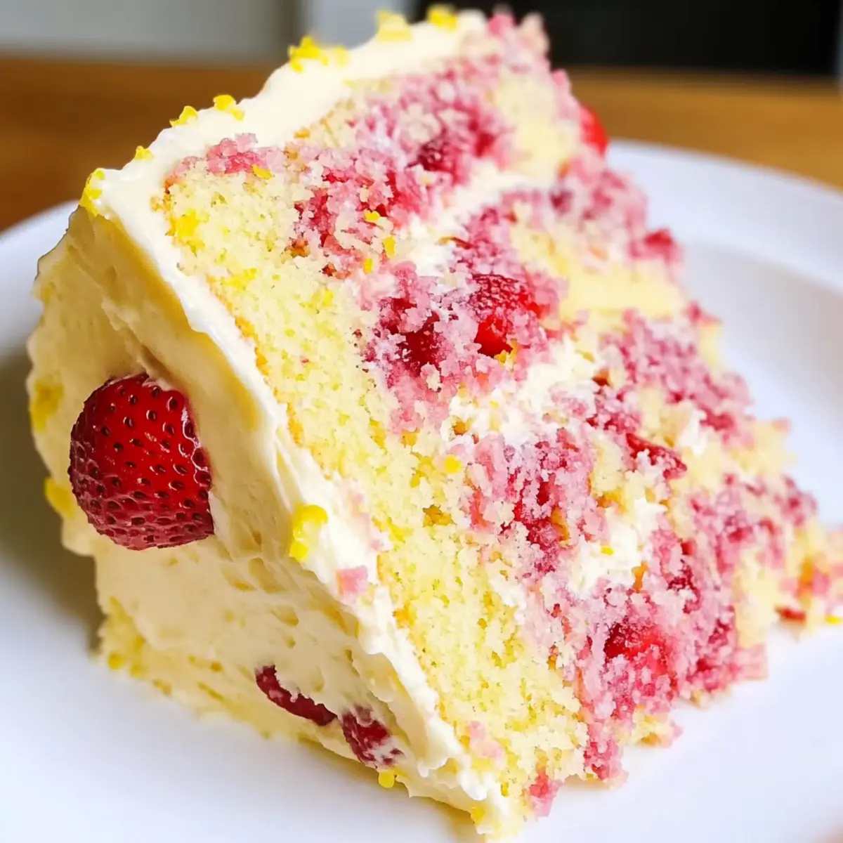 Strawberry Lemonade Cake With Creamy Lemon Buttercream