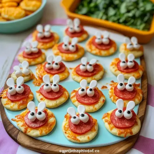 Bunny Pawprint Mini Pizzas
