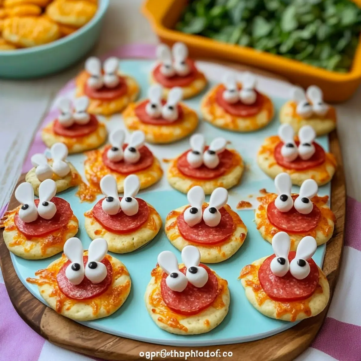 Bunny Pawprint Mini Pizzas